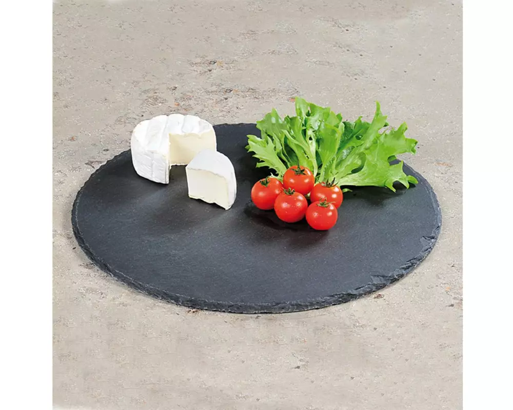 Kesper Servierplatte Schiefer rund Schwarz 35.5 cm