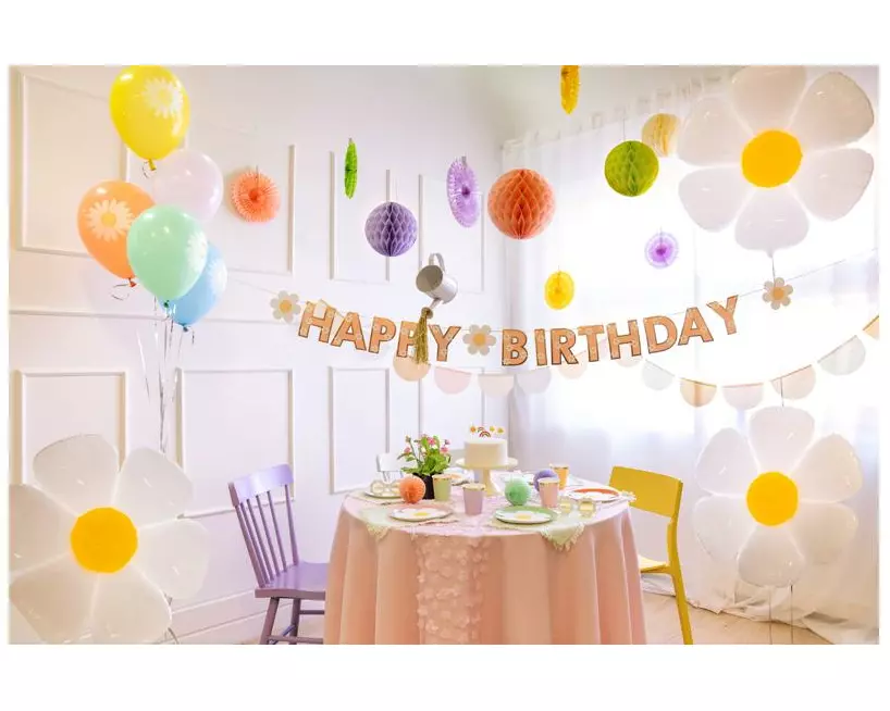 Partydeco Ballon Öko Gänseblümchen 5 Stk Mehrfarbig