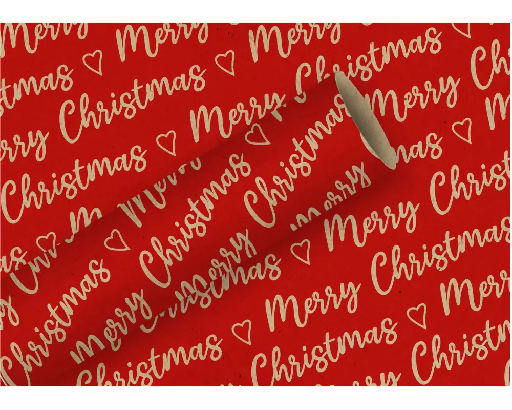 Braun + Company Geschenkpapier Christmas allover 200 x 70 cm, Rot