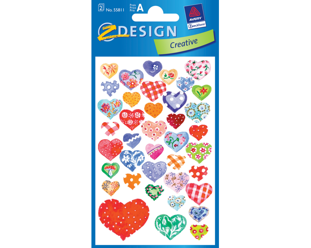 Z-DESIGN Sticker Creative 55811 Herze 2 Stück