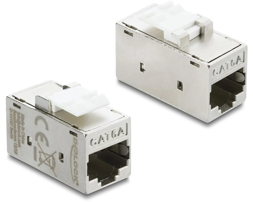 Delock Keystone-Modul Kupplung RJ45 Buchse zu Buchse Cat.6A Metall