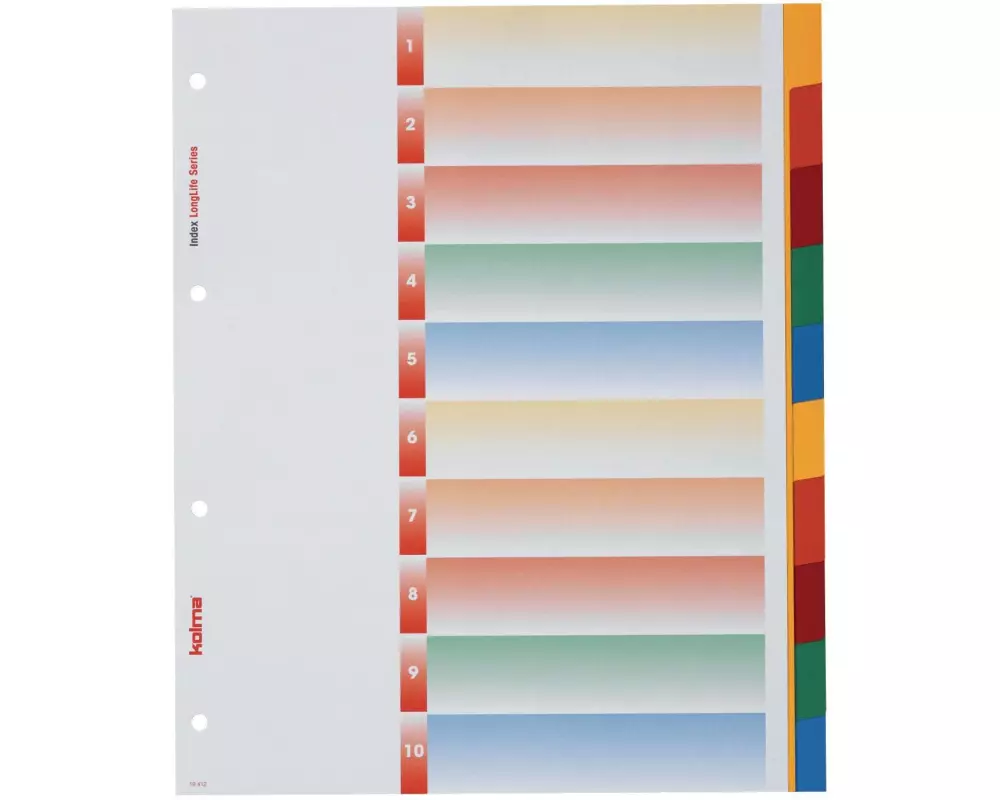 Kolma Register A4 XL LongLife 1-10 Farbig