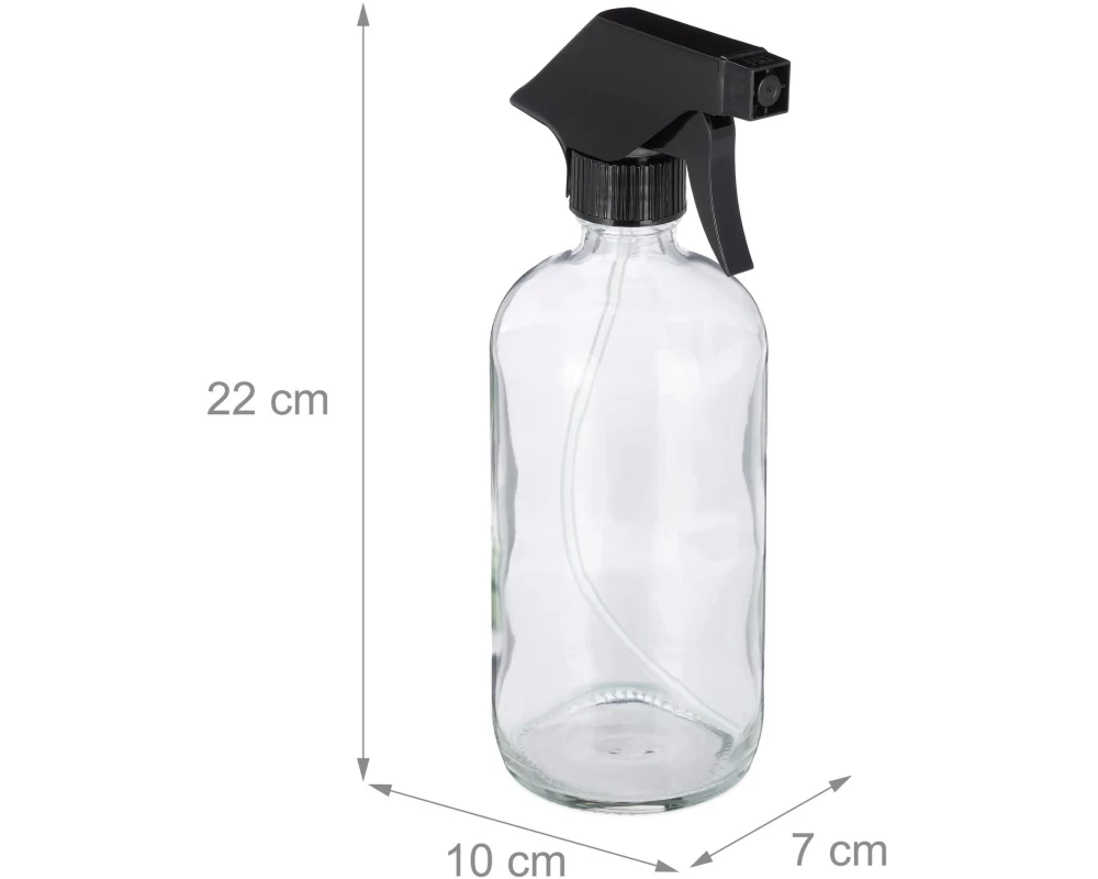 relaxdays Sprühflaschen 500 ml, Transparent, 2 Stück