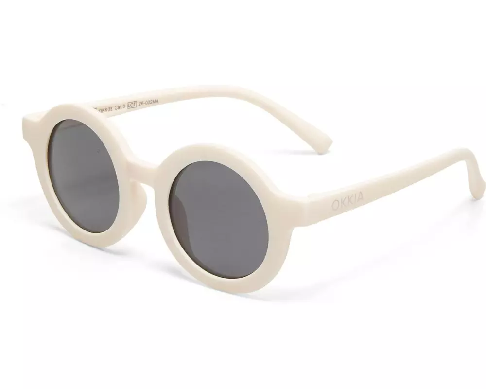 OKKIA Kinder-Sonnenbrille Tondo, 6-10 Jahre Whister White