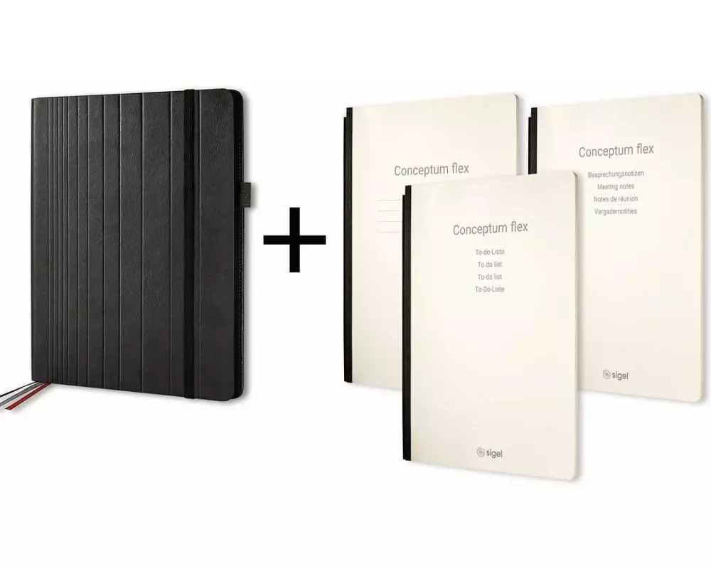 Sigel Konferenzmappe  Conceptum flex A4, Schwarz