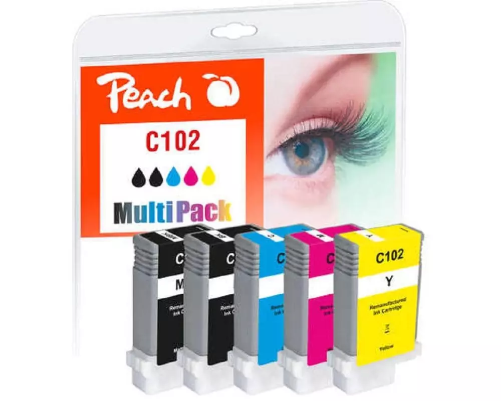 Peach Tinte Canon PFI-102 BK, MBK, C, M, Y