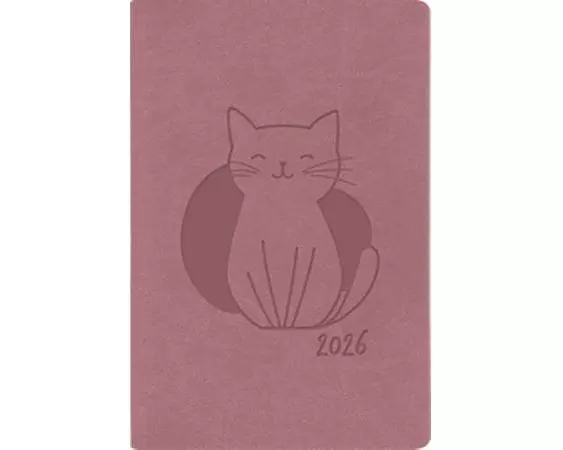Simplex Wochenagenda Ladytimer Cat 75 x 11.2 cm, 2026, Altrosa