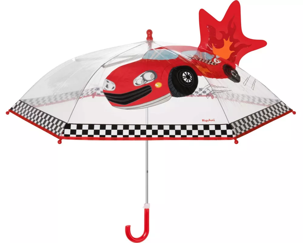 Playshoes Regenschirm Rennwagen Transparent