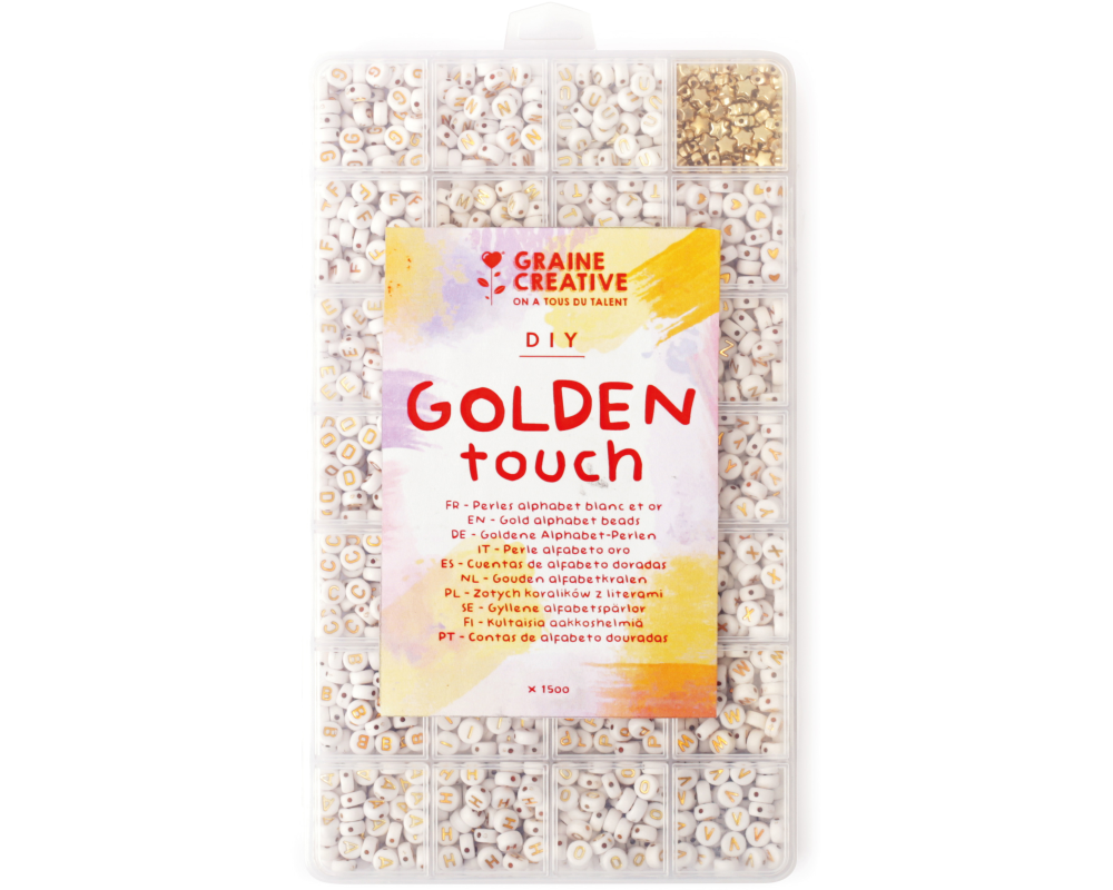 GRAINE CREATIVE Buchstaben-Perlen GC-736124 Golden Touch 1500 Stück