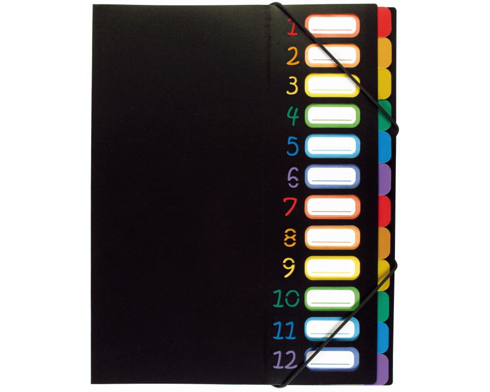 VIQUEL Pultmappe A4 118967 A4 1-12 schwarz/bunt