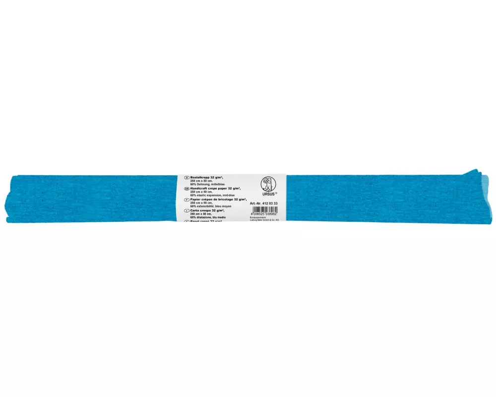 URSUS Krepppapier 50 cm x 2.5 m, 32 g/m², Mittelblau