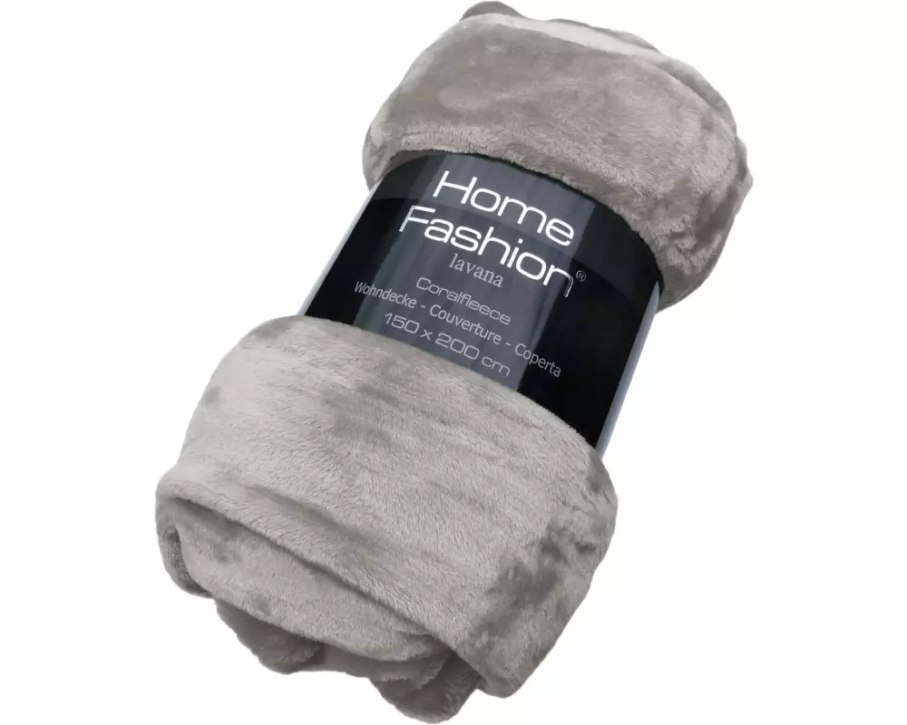 Home Fashion Decke Fleecedecke 150 x 200 cm, Grau/Silber