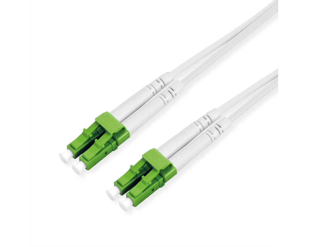 ROLINE LWL-Kabel Duplex, 9/125µm OS2, LC-APC/LC-APC, stahlarmiert, LSOH, weiß, 3 m