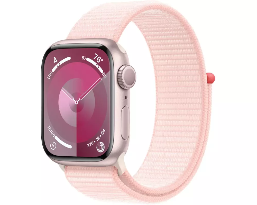 Apple Watch Series 9 41 mm Alu Pink Loop Hellrosa