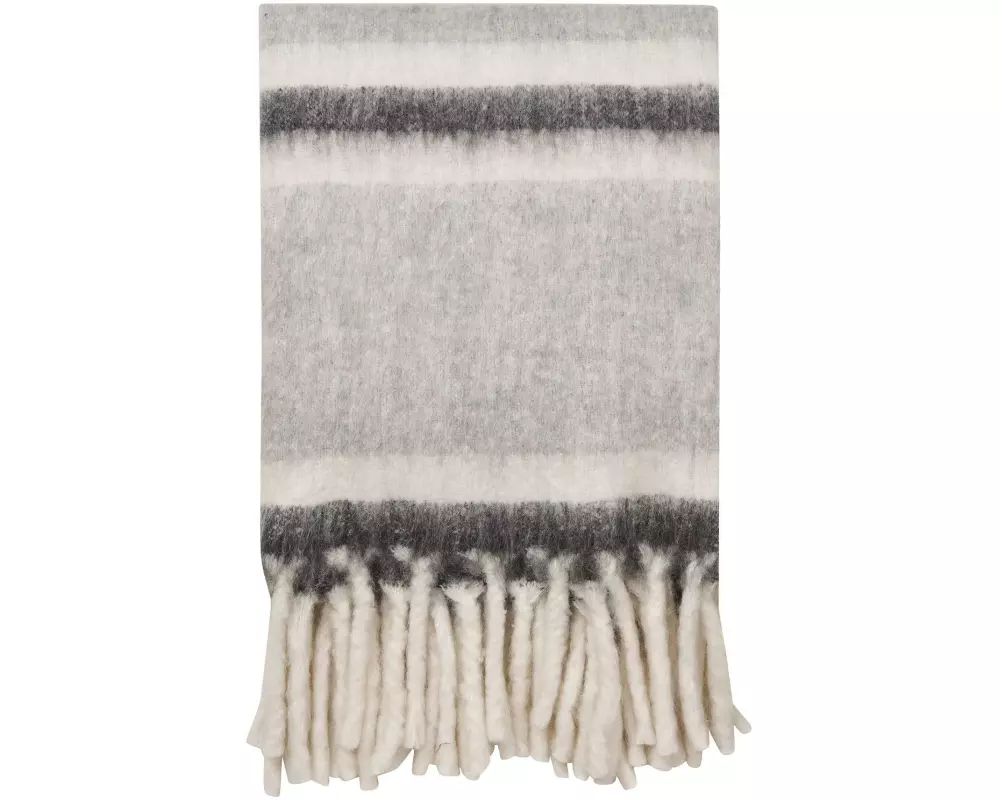 House Nordic Decke Carmel Plaid 130 x 160 cm, Grau-Weiss