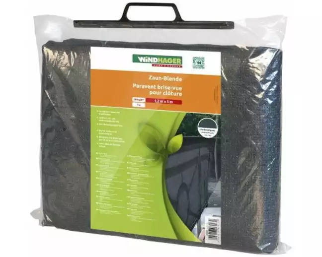 Windhager Sichtschutz Zaunblende 1,5x5m, Anthrazit, SB-Tasche