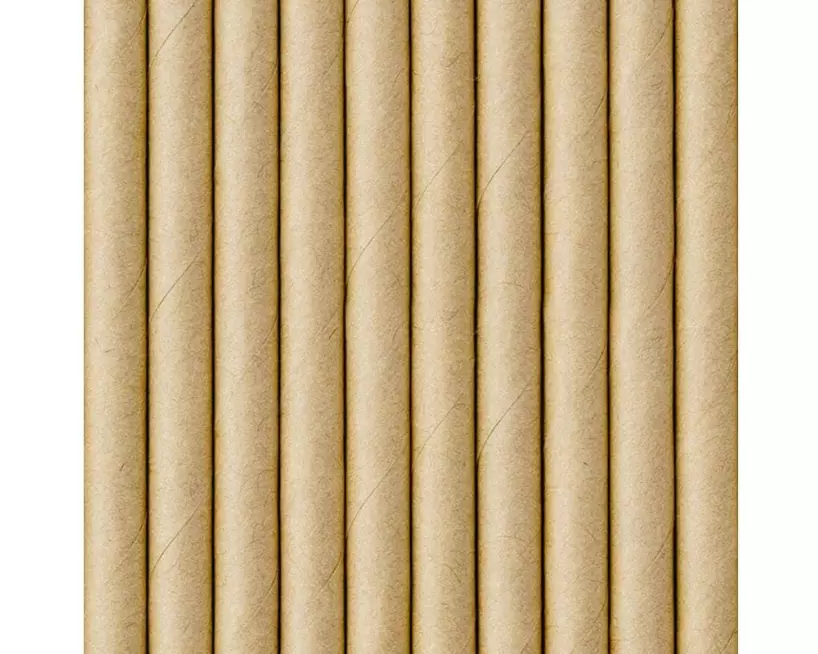 Partydeco Strohhalm 19.5 cm, 10 Stück, Braun