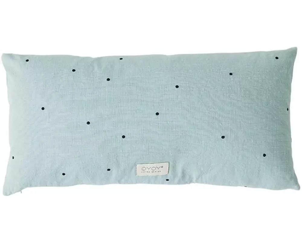 OYOY Kissen Kyoto Dot 60 cm x 30 cm, Dusty Blue