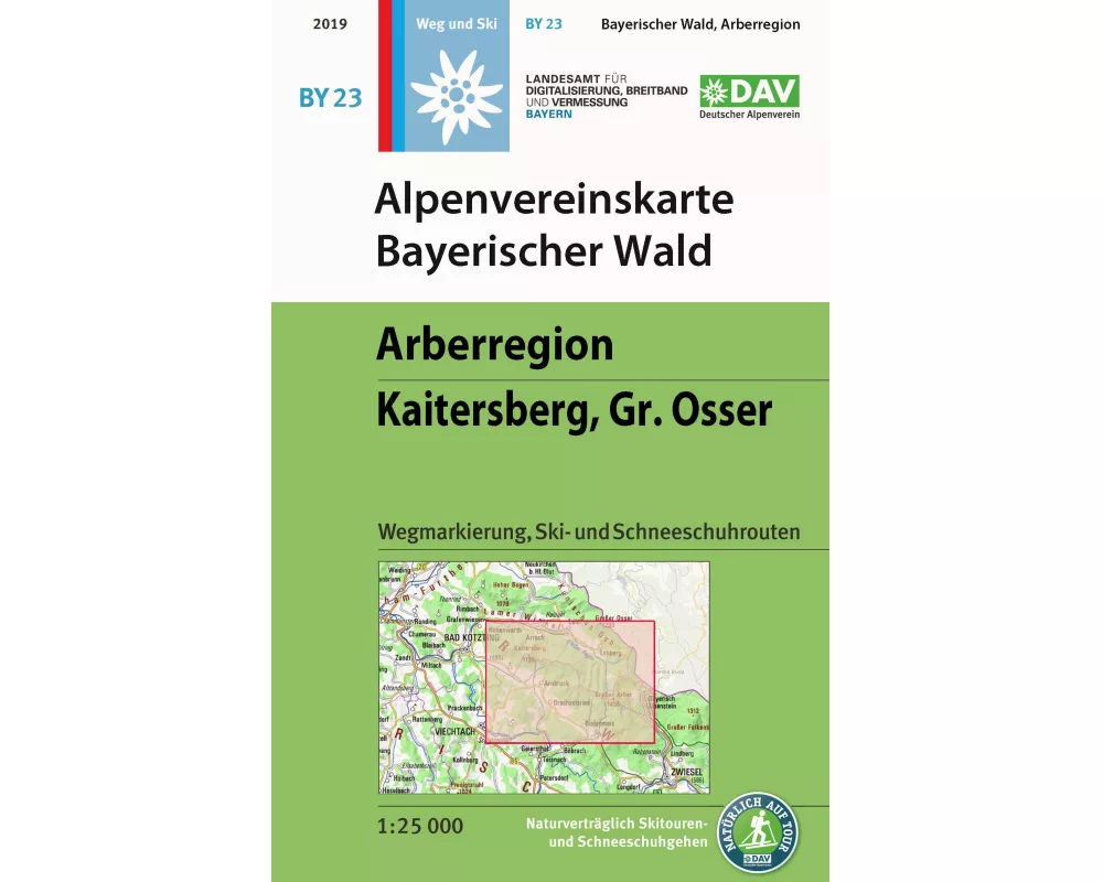 Alpenvereinskarte Bayerischer Wald, Arberregion, Kaitersberg, Osser