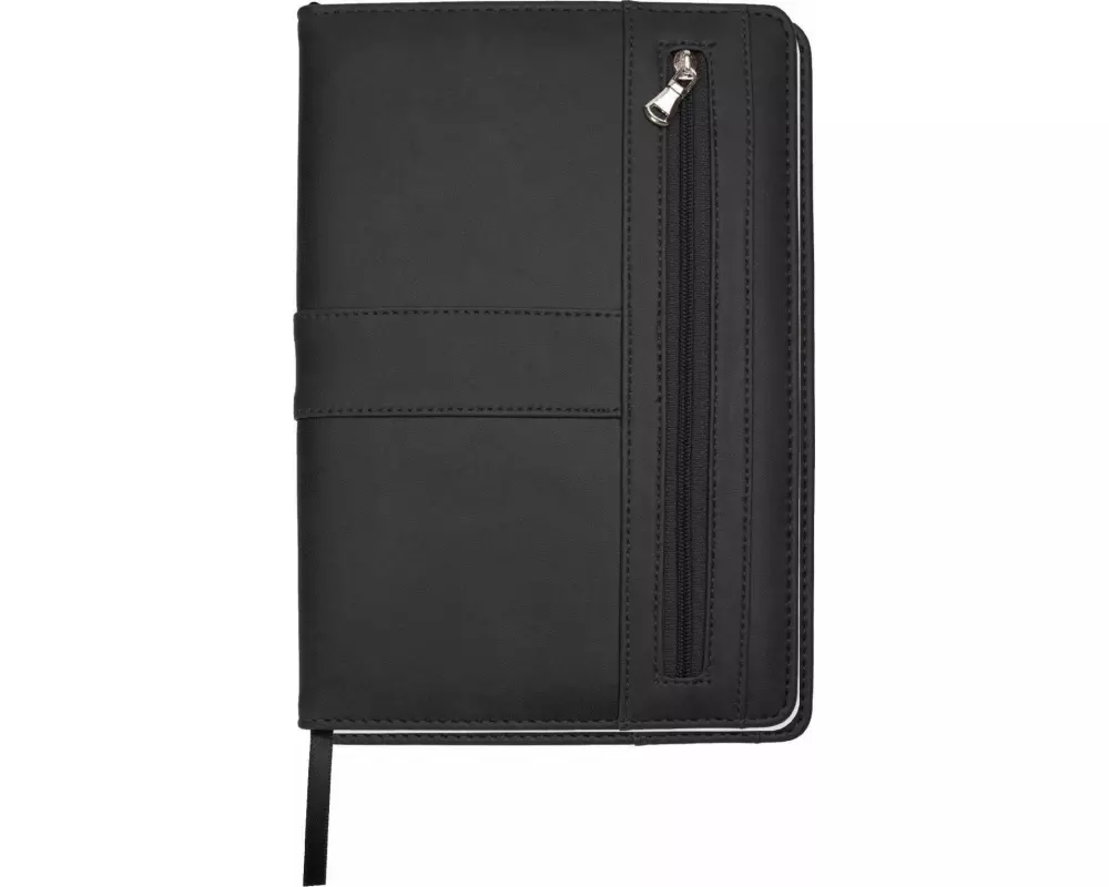 Trötsch Notizbuch mit Reißverschluss Schwarz