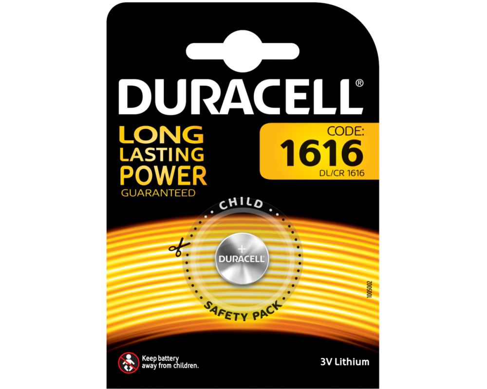 DURACELL Knopfbatterie Specialty CR1616 DL1616, 3V