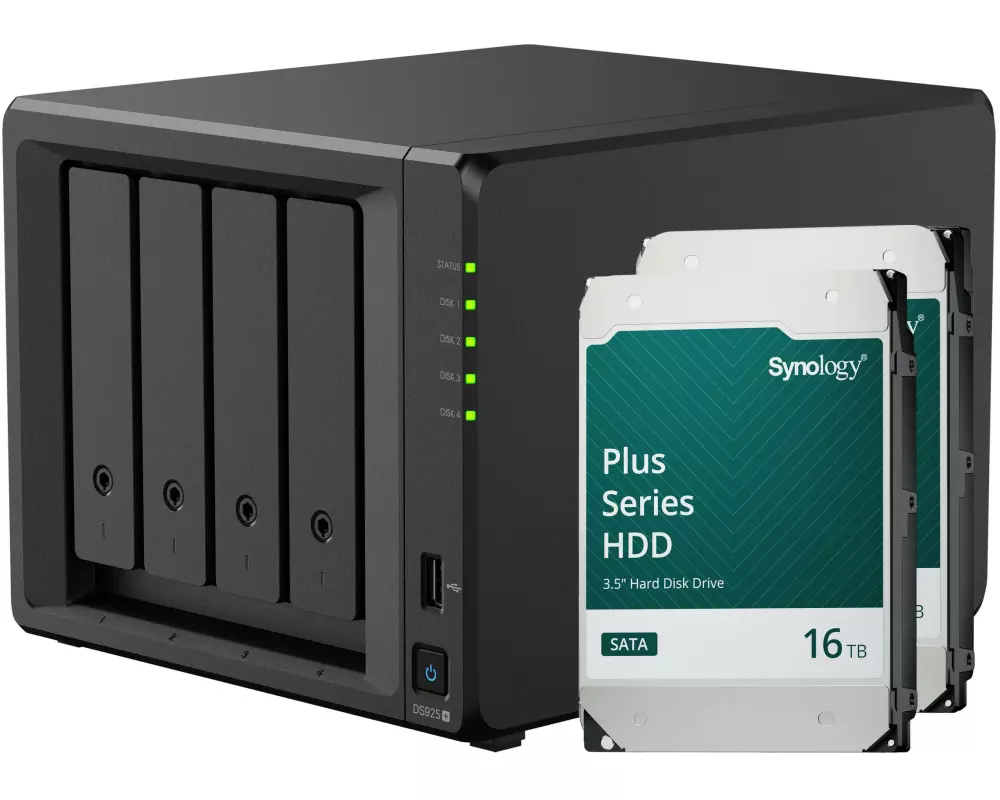 Synology NAS Diskstation DS925+ 4-bay Synology Plus HDD 32 TB