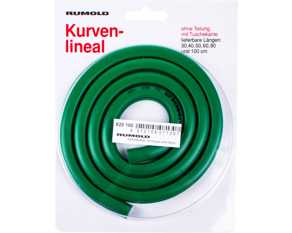RUMOLD Kurvenlineal 100cm 820100 grün, ohne Teilung