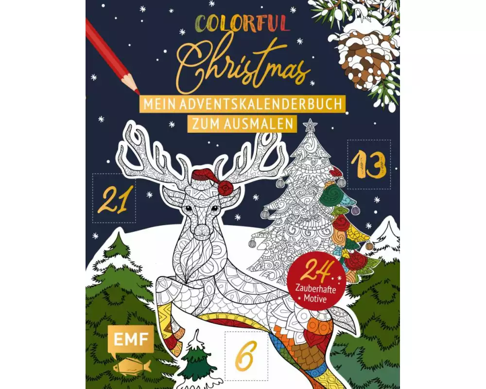 Mein Adventskalender-Buch zum Ausmalen: Colorful Christmas