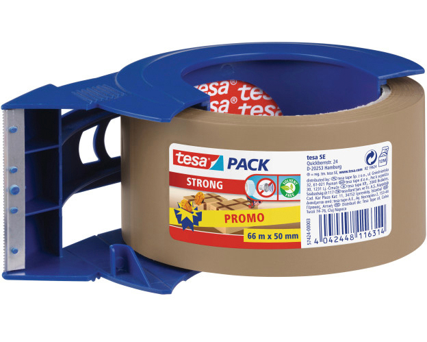 TESA Handabroller 50mmx66m 574240000 blau, mit Band