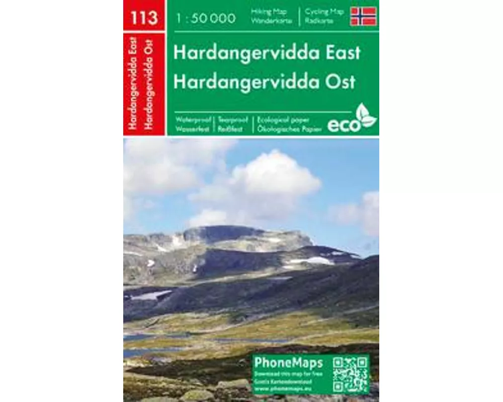 Hardangervidda Ost, Wander - Radkarte 1 : 50 000