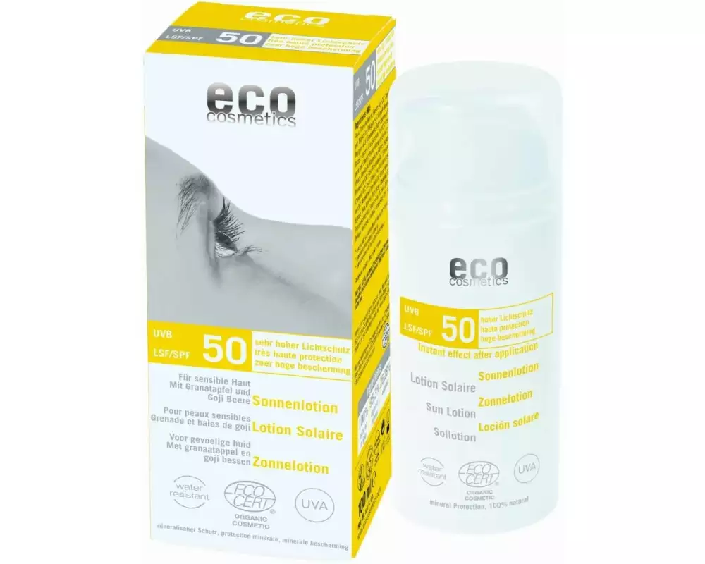 eco cosmetics Sonnenlotion Sun Lotion SPF 50 Granatapfel und Goji 100 ml