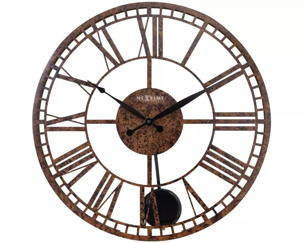 NeXtime Wanduhr London Rostbraun, 50 cm