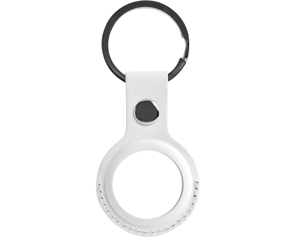 DELTACO Apple AirTag case, keychain MCASE-TAG11 vegan leather, white