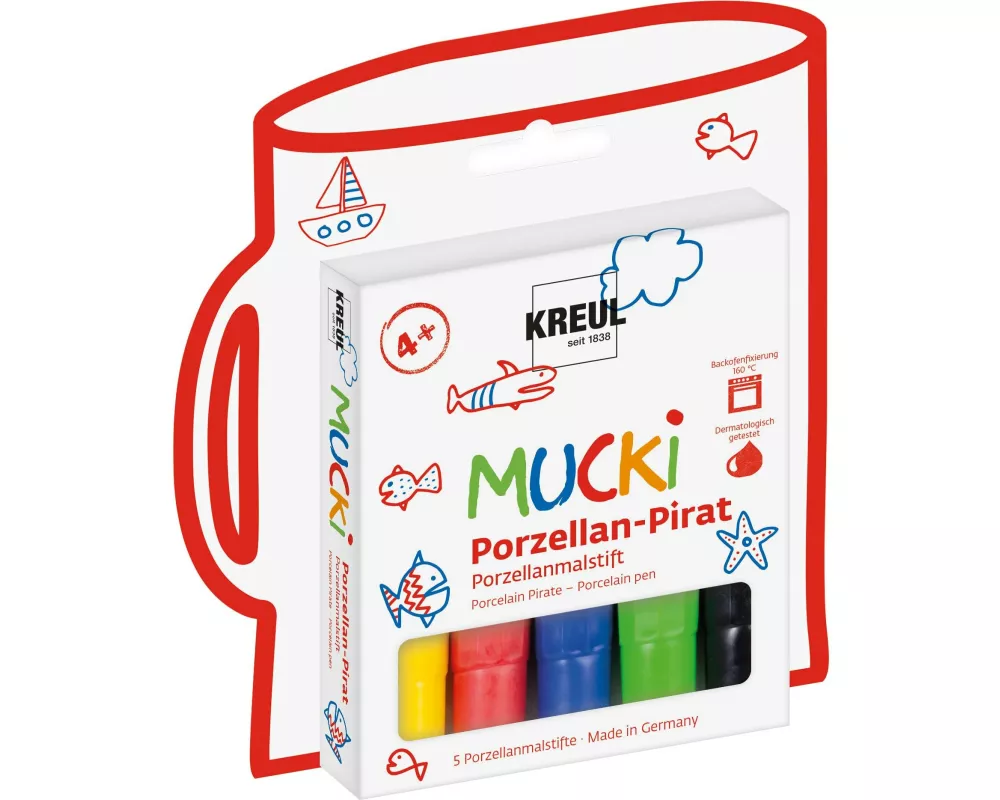 Kreul Porzellanfarbe Mucki 5 Stück