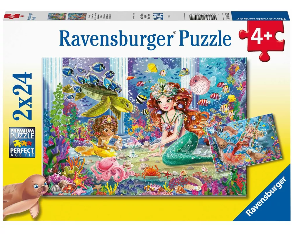 Kinderpuzzle 2x24 Teile - Zauberhafte Meerjungfrauen