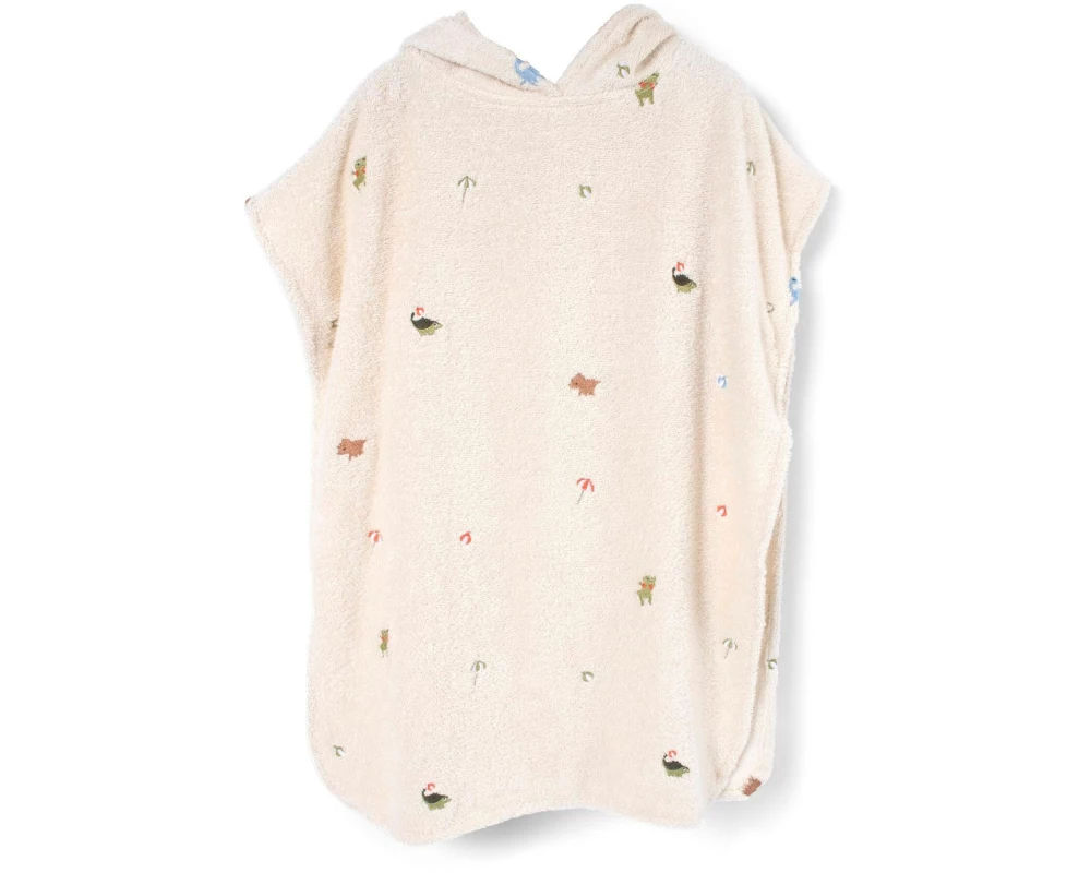 Filibabba Baby-Poncho mit Stickmuster Dino Beach