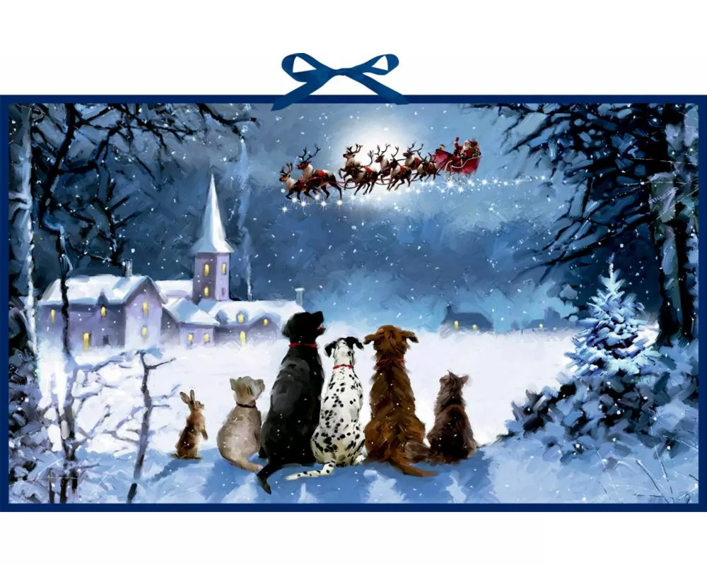 Wand-Adventskalender – Wunderbare Hunde-Weihnacht