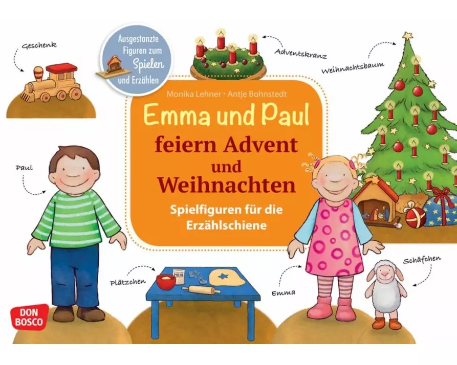 Emma und Paul feiern Advent und Weihnachten. Erzählschienen-Figurenset