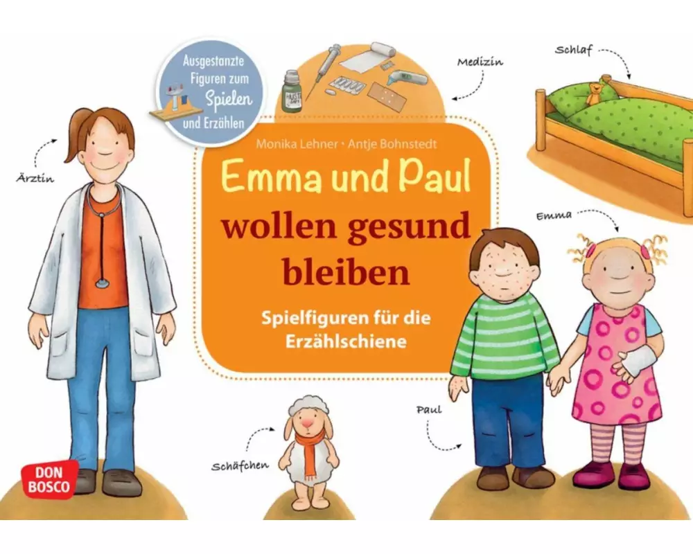 Emma und Paul wollen gesund bleiben. Erzählschienen-Figurenset