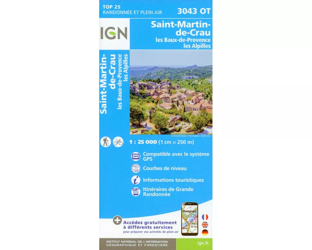 St.Martin de Crau Les baux de Provence Les Alpilles 1:25 000