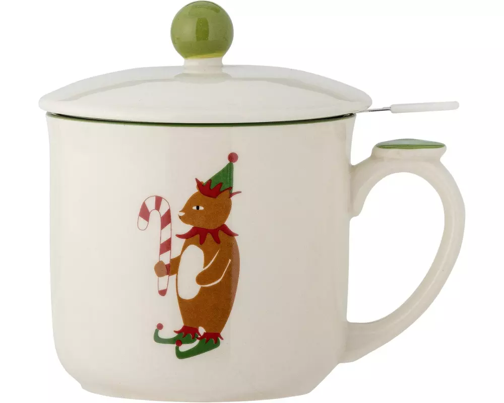 Bloomingville Tasse Valentin 300 ml, Grün/Weiss