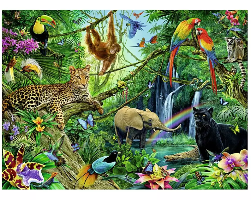 Ravensburger Puzzle Tiere im Dschungel 200 XXL Teile