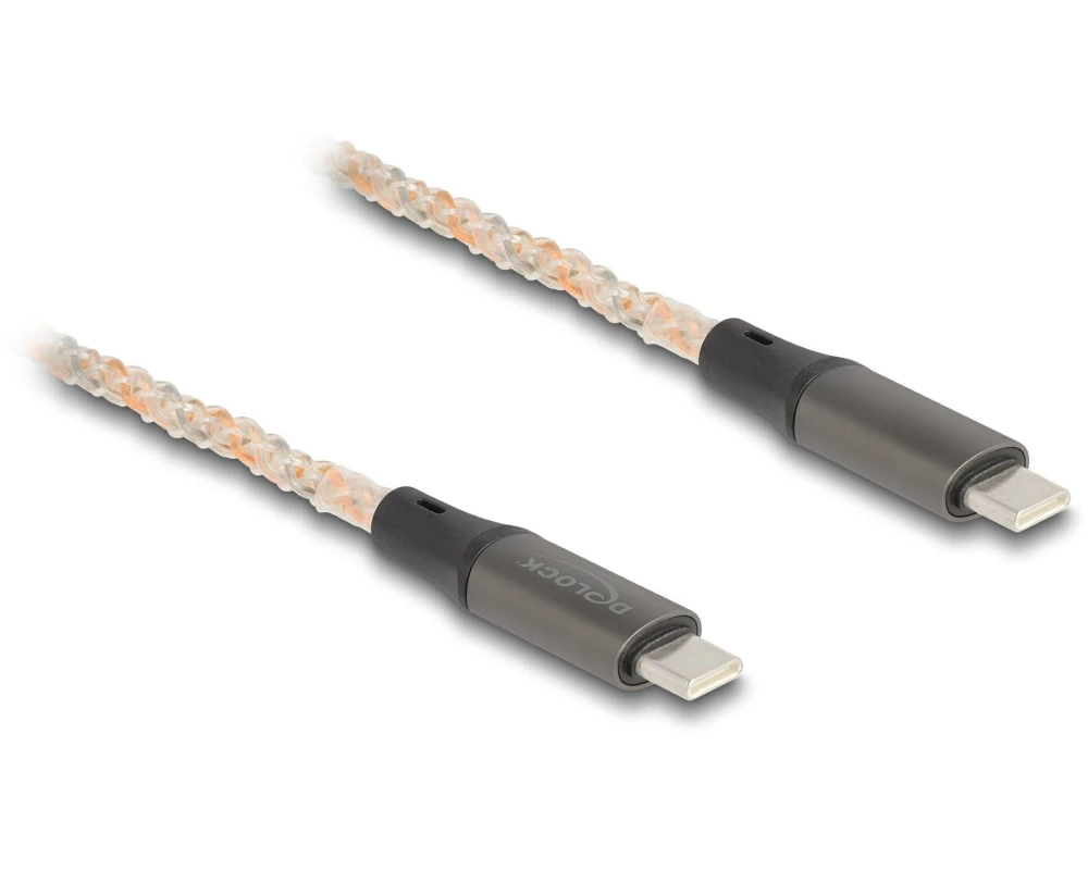 Delock USB 2.0-Kabel RGB Beleuchtung, PD 3.0, USB-C - USB-C 1.2 m