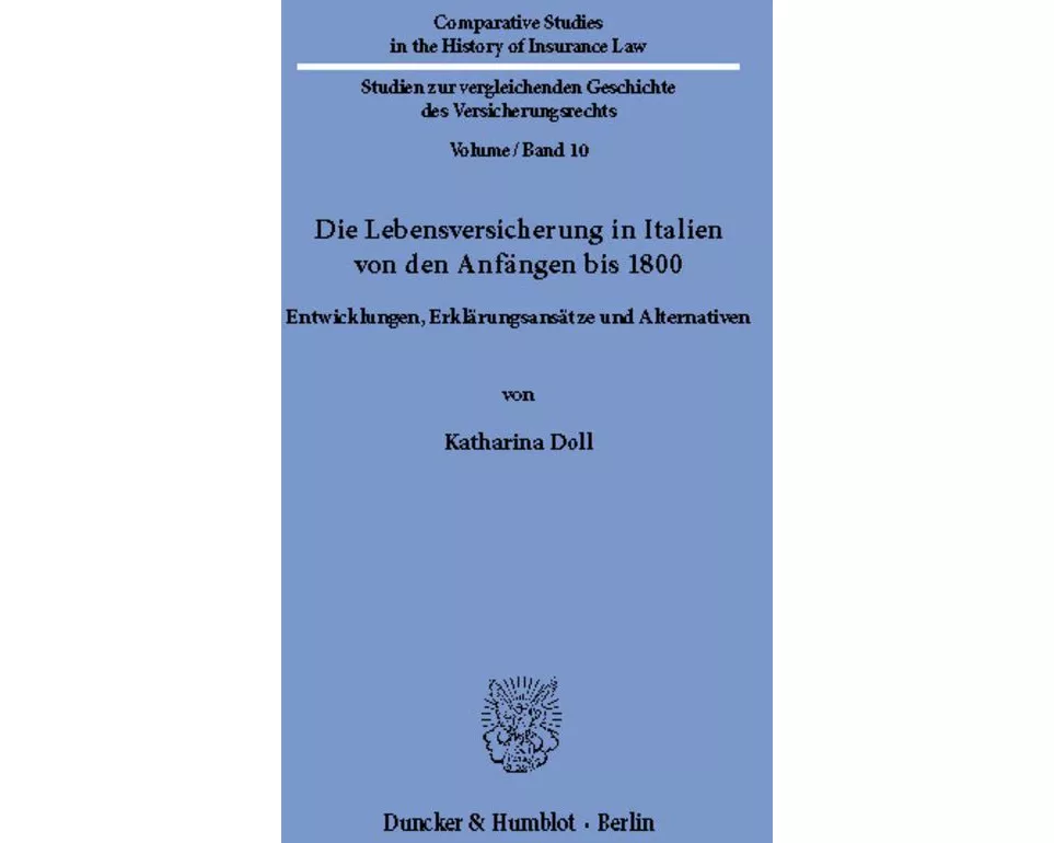 Die Lebensversicherung in Italien von den Anfängen bis 1800
