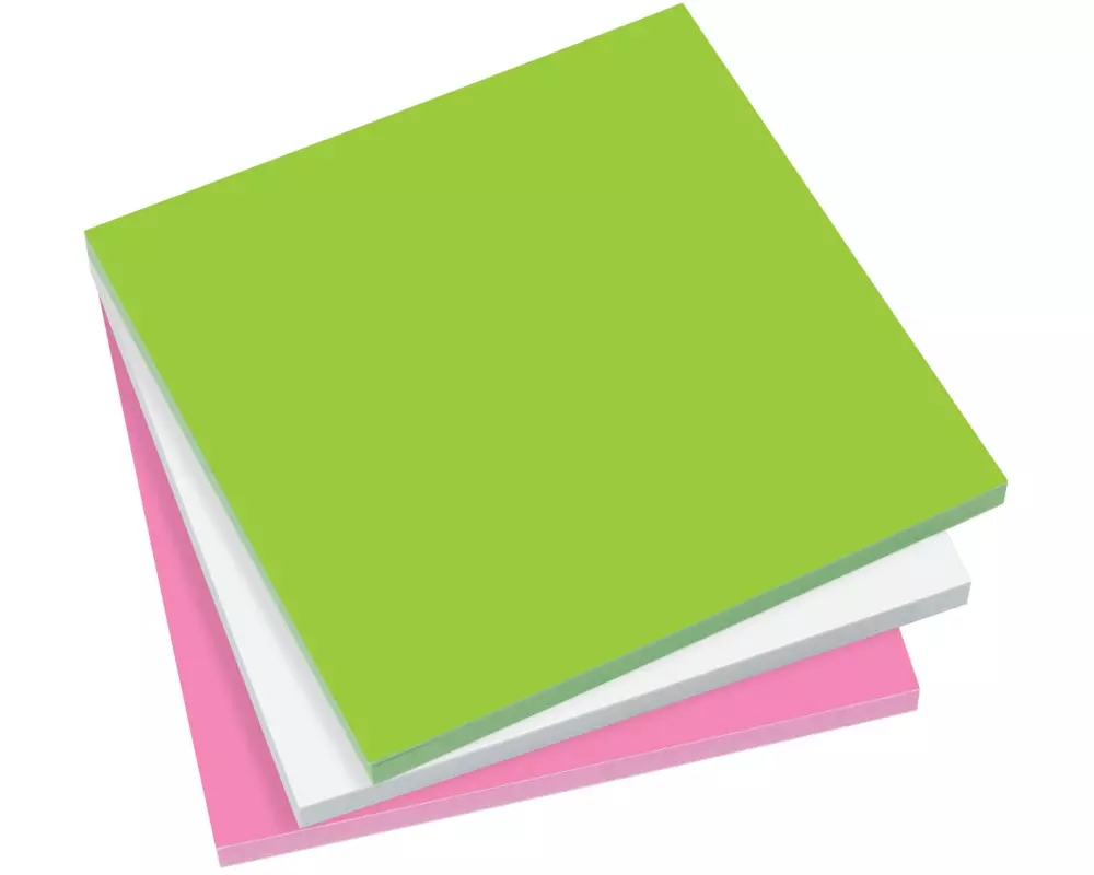 Sigel Moderationskarten 10 x 10 cm 300 Stück, Grün/Weiss/Pink