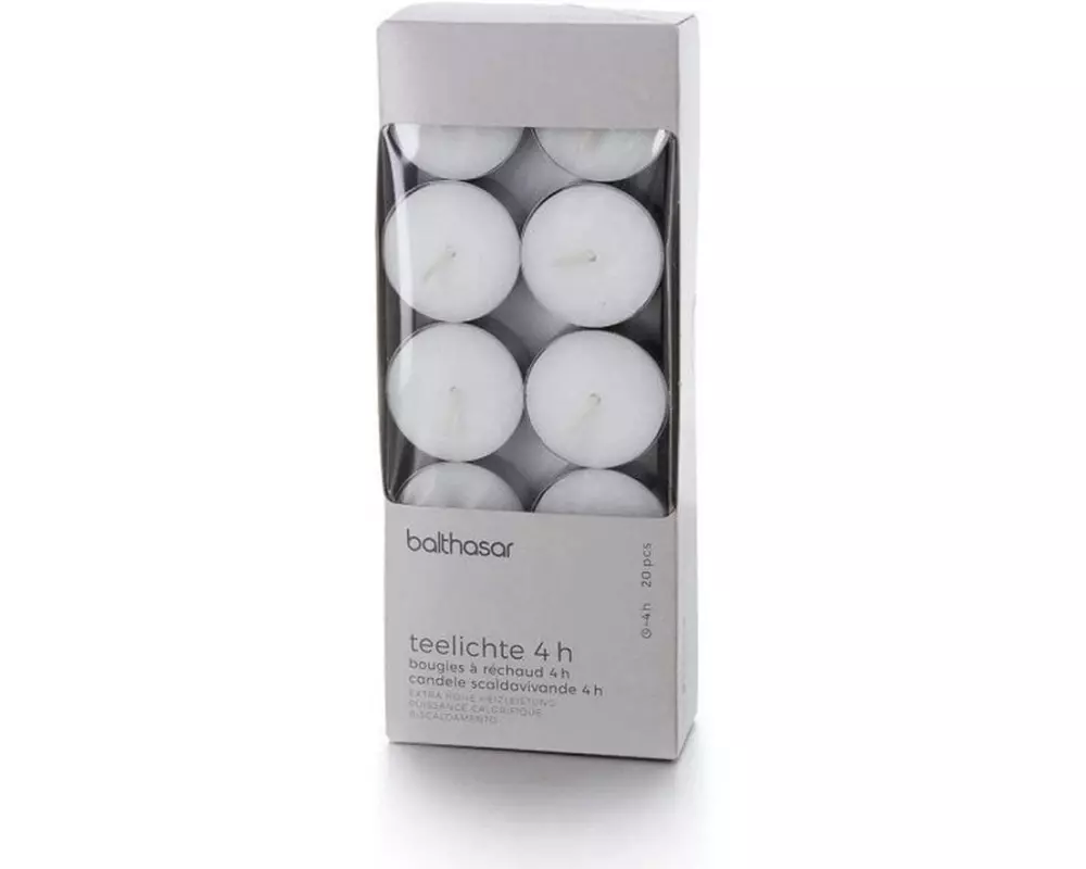 balthasar Teelichter Alu, 3.8 x 1.5 cm, 20 Stück