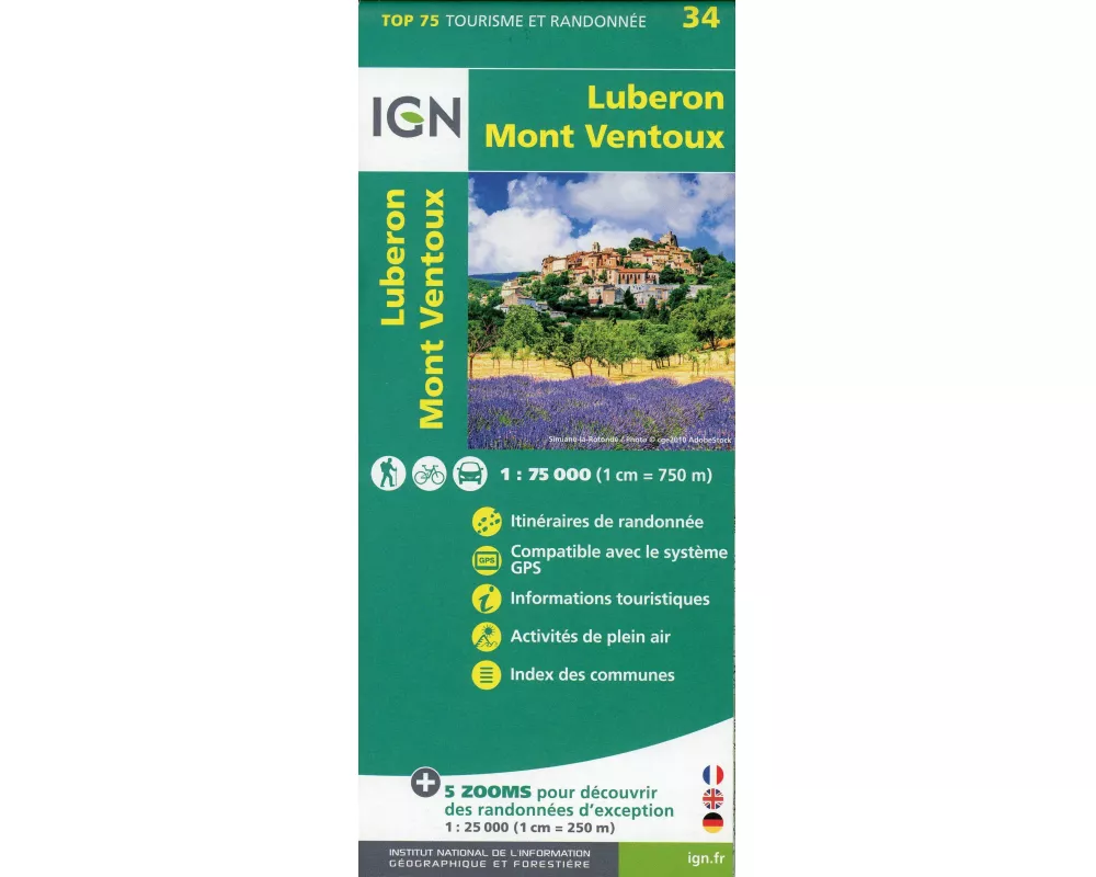 Lubéron Mont-Ventoux 1:75 000
