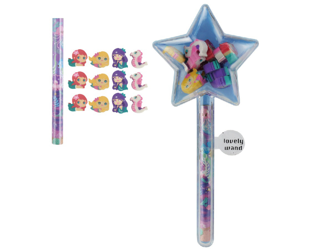 ROOST Bleistift m. Radiergummi HSST-067 Meerjungfrau