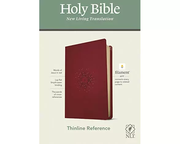 NLT Thinline Reference Bible, Filament Enabled Edition (Red Letter, Leatherlike, Berry)