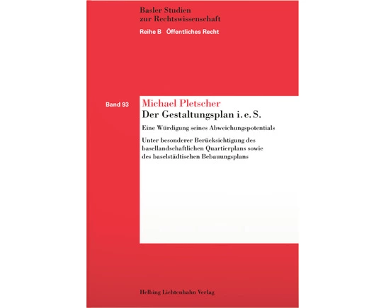 Der Gestaltungsplan i.e.S